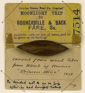 n unused ticket for the Princess Alice. © National Maritime Museum, London